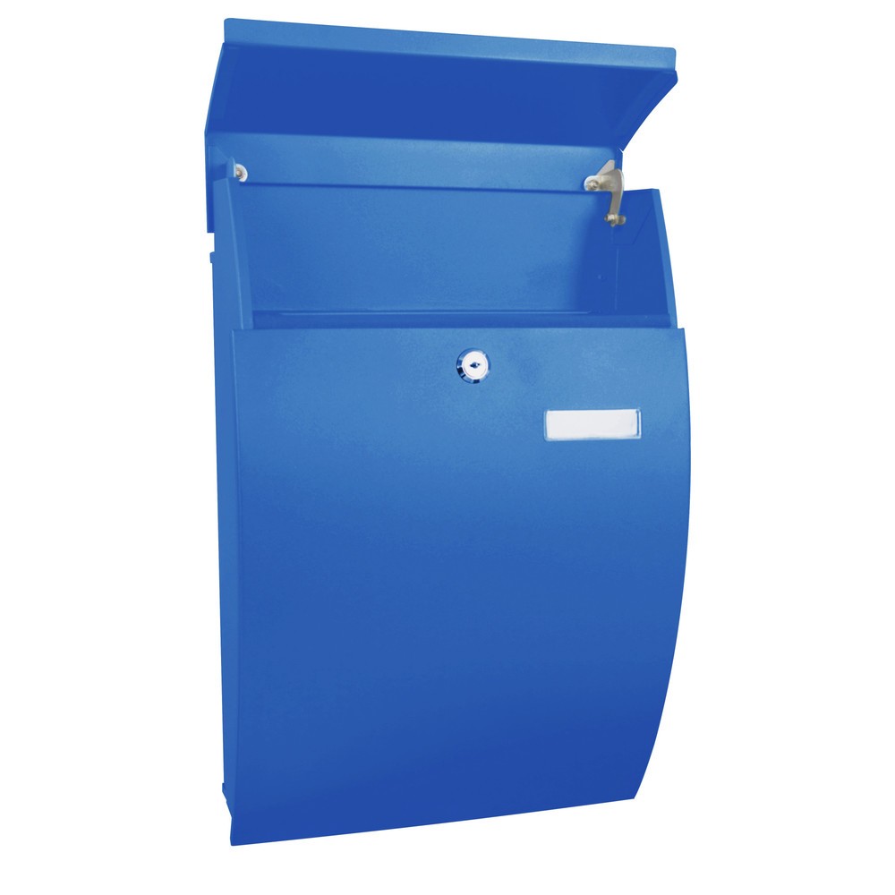 Produktabbildung Nr. 2: Wand-Briefkasten Geronan, aus verzinktem Stahl, mit Zylinderschloss, blau