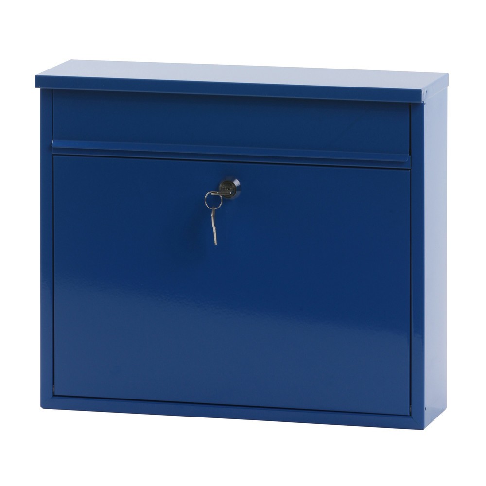 Produktabbildung Nr. 1: Wand-Briefkasten Granadan, mit Zylinderschloss, aus verzinktem Stahl, blau