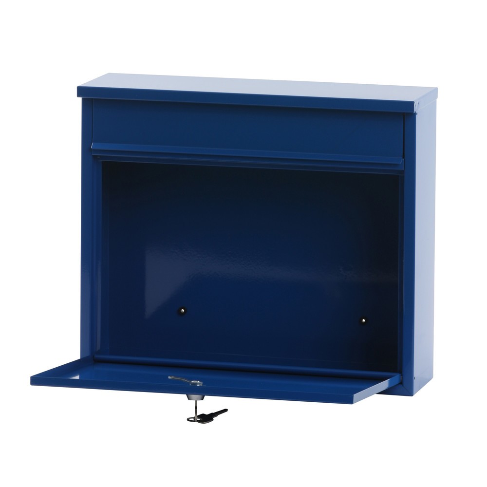 Produktabbildung Nr. 2: Wand-Briefkasten Granadan, mit Zylinderschloss, aus verzinktem Stahl, blau