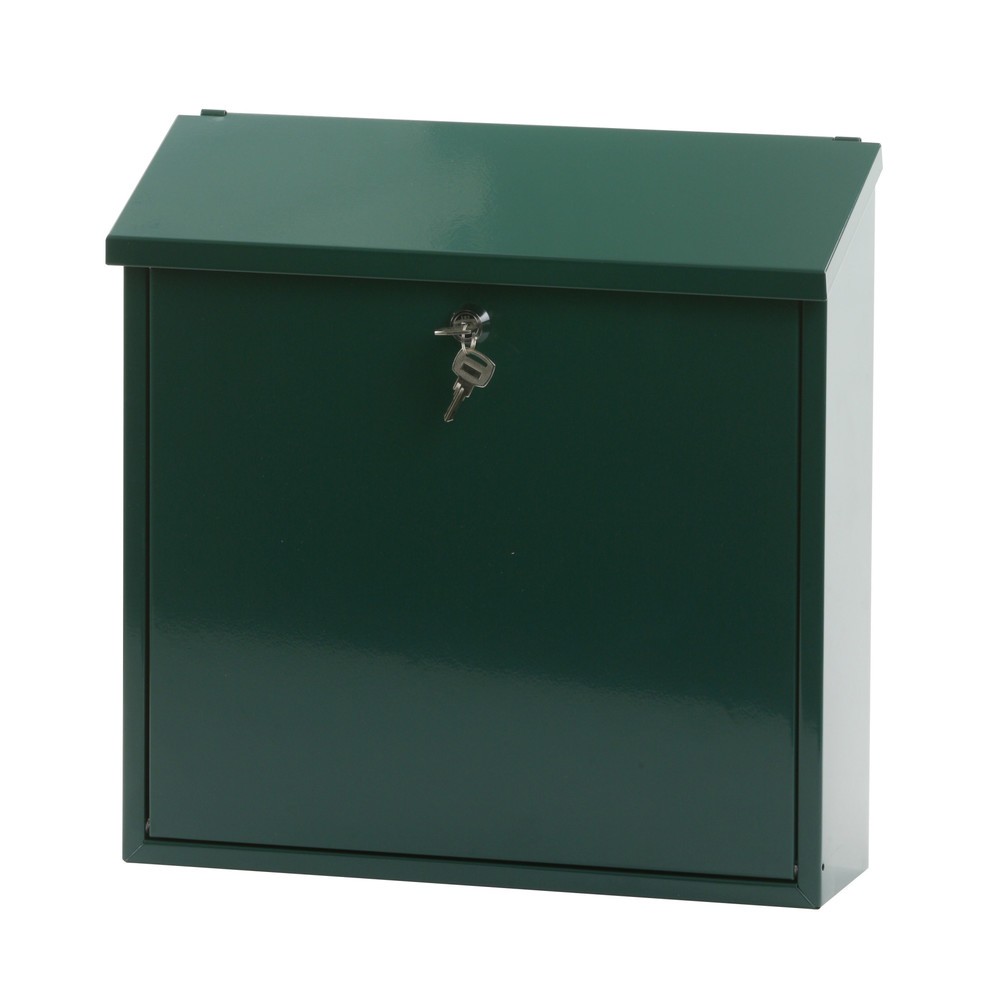 Produktabbildung Nr. 4: Wand-Briefkasten Malagan, mit Zylinderschloss, aus verzinktem Stahl, grün