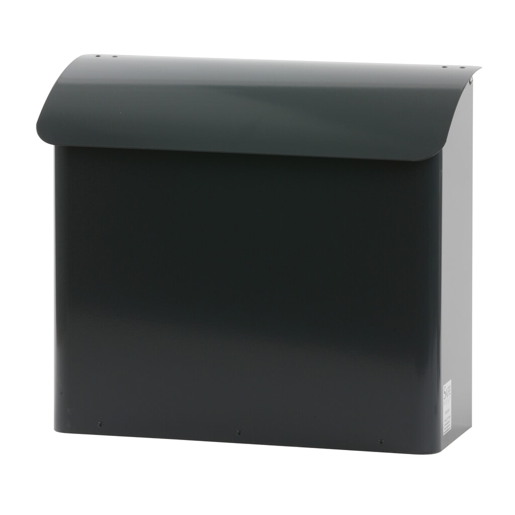 Wandbriefkasten, LxBxH 160 x 415 x 420 mm, mit abschließbarer Einwurföffnung, anthrazit Produktabbildung: Wandbriefkasten, LxBxH 160 x 415 x 420 mm, mit abschließbarer Einwurföffnung, anthrazit