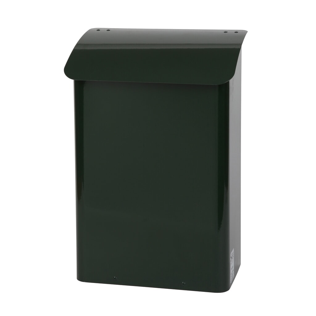 Produktabbildung: Wandbriefkasten, LxBxH 180 x 290 x 425 mm, mit abschließbarer Einwurföffnung, grün