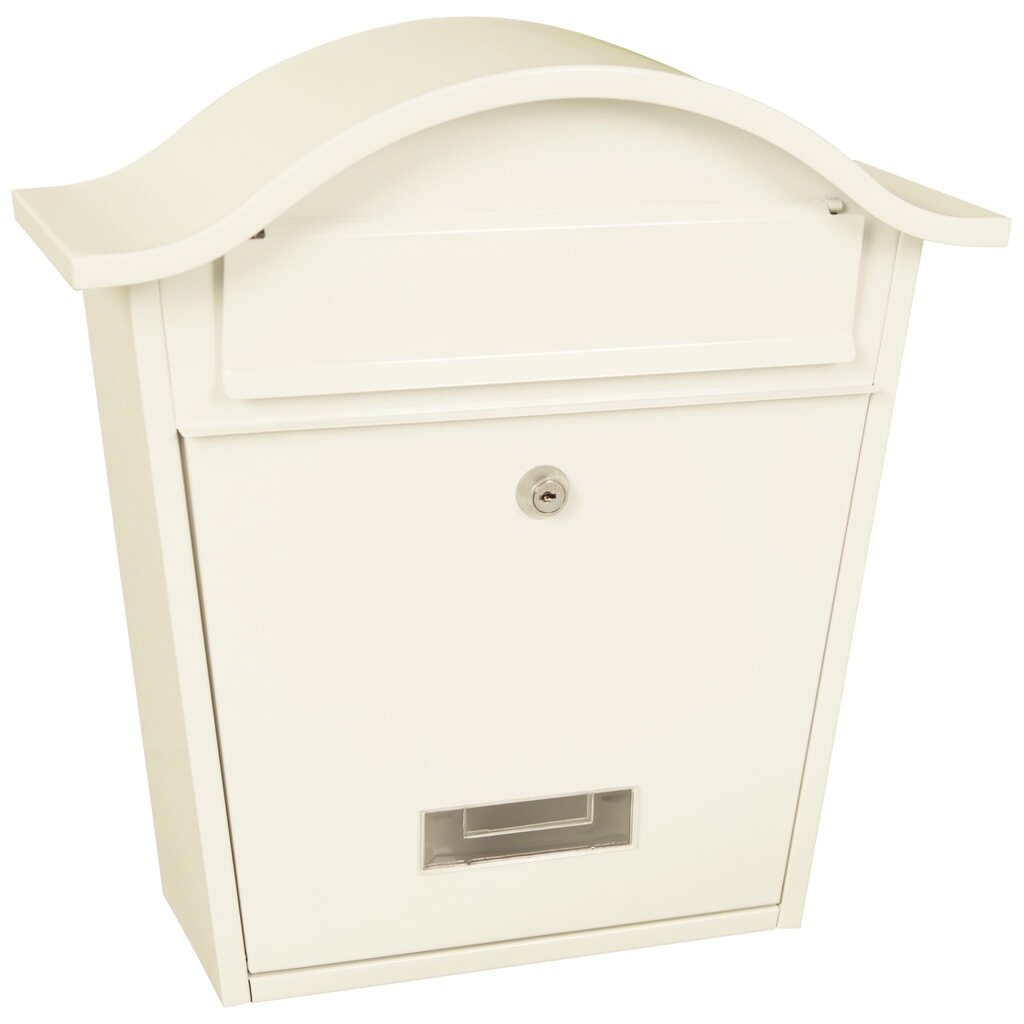Wandbriefkasten Tatifan, aus verzinktem Stahl, mit Zylinderschloss, weiß Produktabbildung: Wandbriefkasten Tatifan, aus verzinktem Stahl, mit Zylinderschloss, weiß