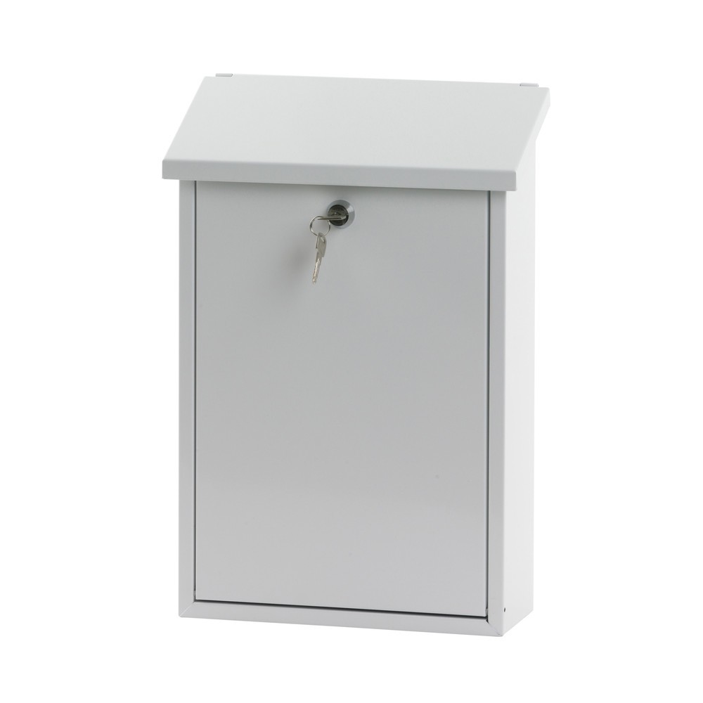 Produktabbildung Nr. 1: Wandbriefkasten Toledon, mit Zylinderschloss, aus verzinktem Stahl, weiß