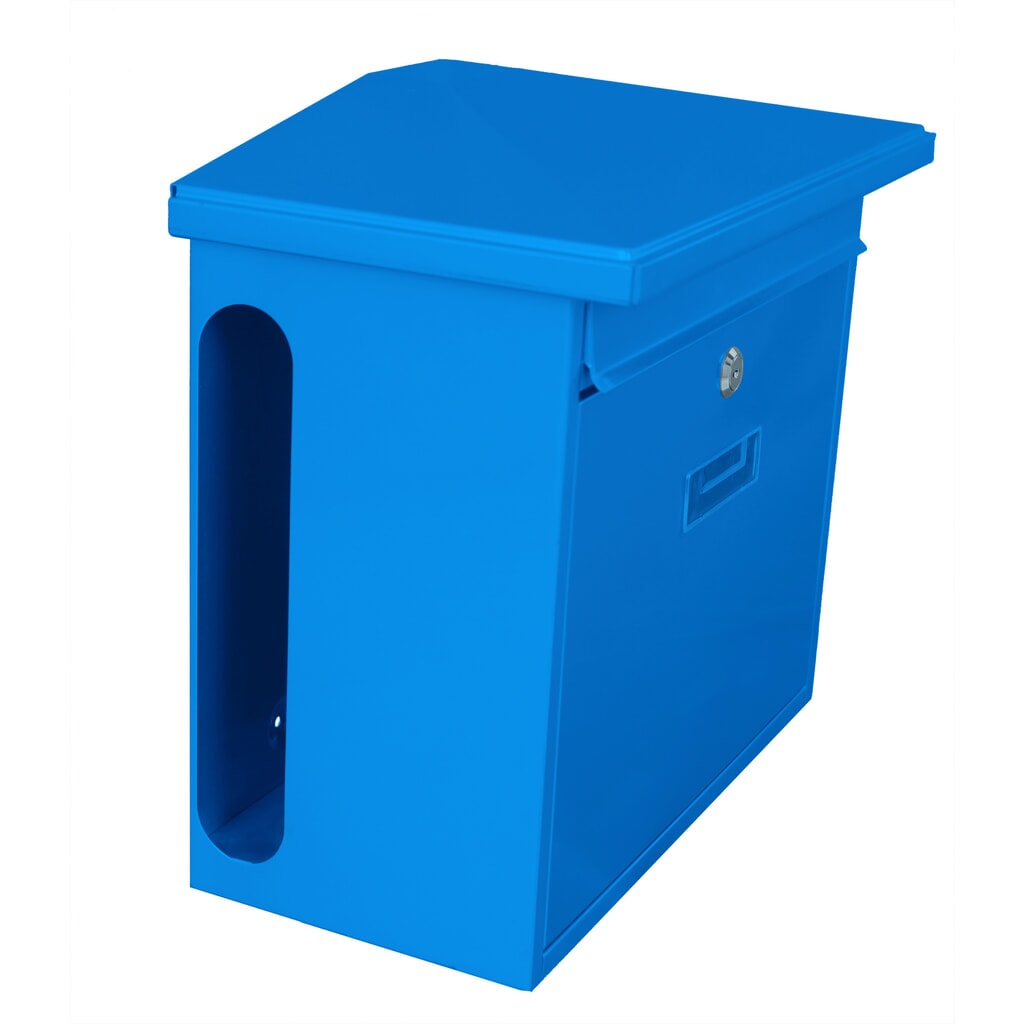 Wandbriefkasten Zamoran, aus verzinktem Stahl, blau Produktabbildung Nr. 2: Wandbriefkasten Zamoran, aus verzinktem Stahl, blau