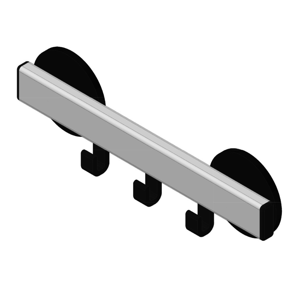 Produktabbildung Nr. 4: Wandgarderobe, magnetisch, 3 Haken, grau, schwarz
