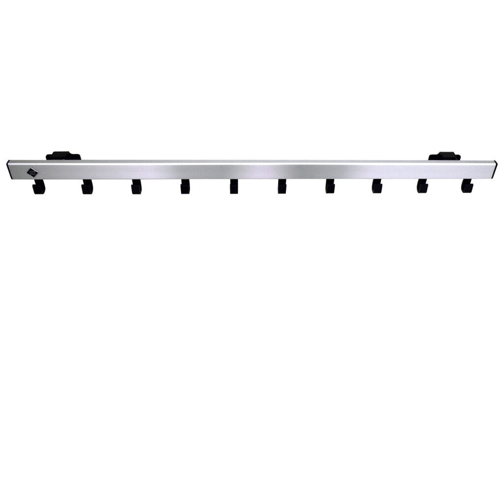Wandgarderobe, zum Anschrauben, 10 Haken, grau, schwarz Produktabbildung Nr. 3: Wandgarderobe, zum Anschrauben, 10 Haken, grau, schwarz