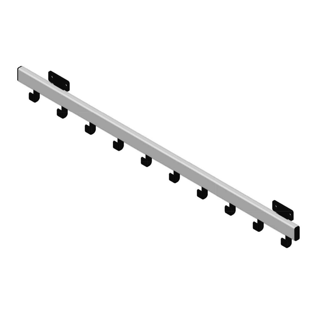 Wandgarderobe, zum Anschrauben, 10 Haken, grau, schwarz Produktabbildung Nr. 4: Wandgarderobe, zum Anschrauben, 10 Haken, grau, schwarz