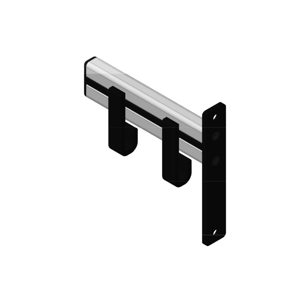 Produktabbildung Nr. 5: Wandgarderobe, zum Anschrauben, 2 Haken, inklusive 2 Kleiderbügel, grau, schwarz