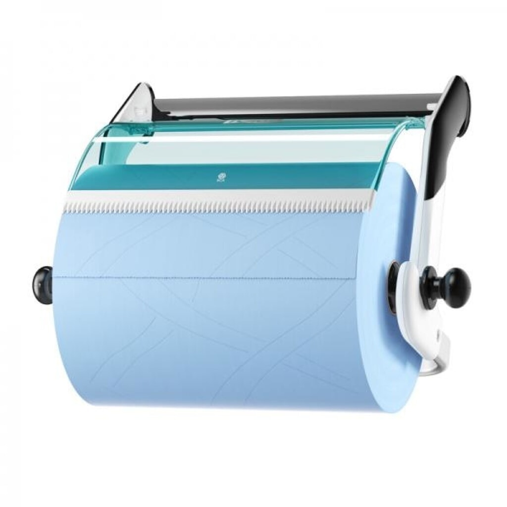TORK® Wandhalter Performance für Großrollen, weiß / türkis Produktabbildung: TORK® Wandhalter Performance für Großrollen, weiß / türkis