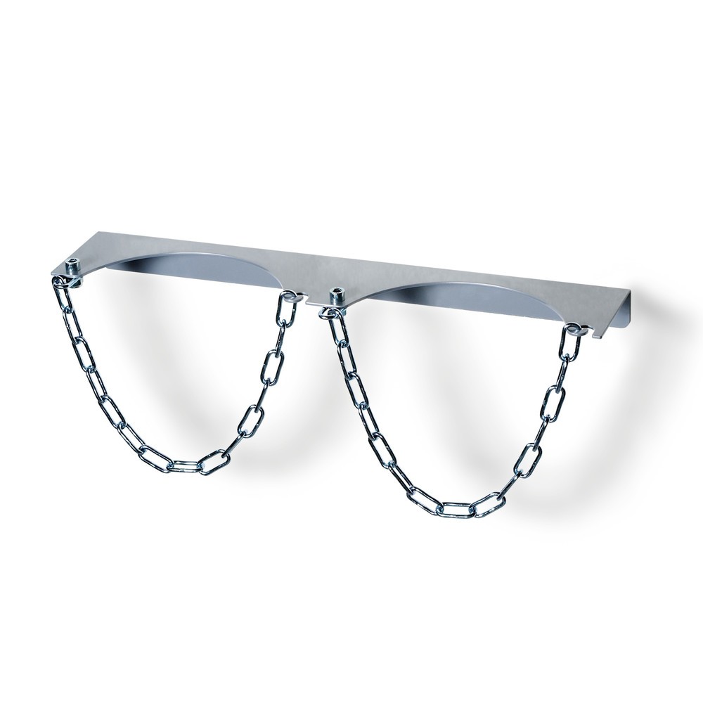 Produktabbildung: fetra® Wandhalterung für 2 Gasflaschen, Kettensicherung, Flaschen-Ø 320 mm