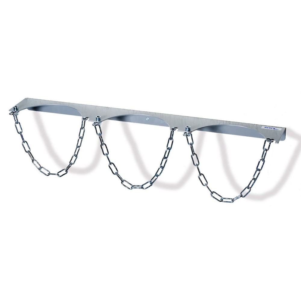 Produktabbildung: fetra® Wandhalterung für 3 Gasflaschen, Kettensicherung, Flaschen-Ø 230 mm