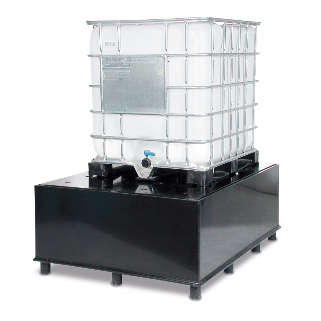 Produktabbildung: Weber Kunststofftechnik Auffangwanne aus PE, IBC-Station, inkl. Lochplatte, HxBxT 655 x 1.345 x 1.720 mm