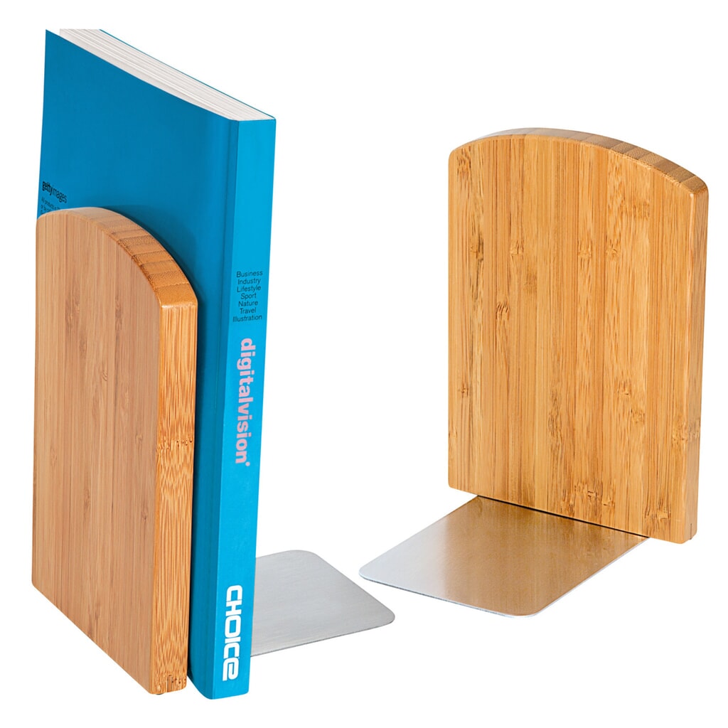 WEDO® Bambus Buchstützen-Set, braun Produktabbildung: WEDO® Bambus Buchstützen-Set, braun