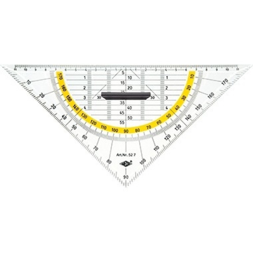 Produktabbildung: WEDO® Geometriedreieck 527 mit Griff 250mm transparent