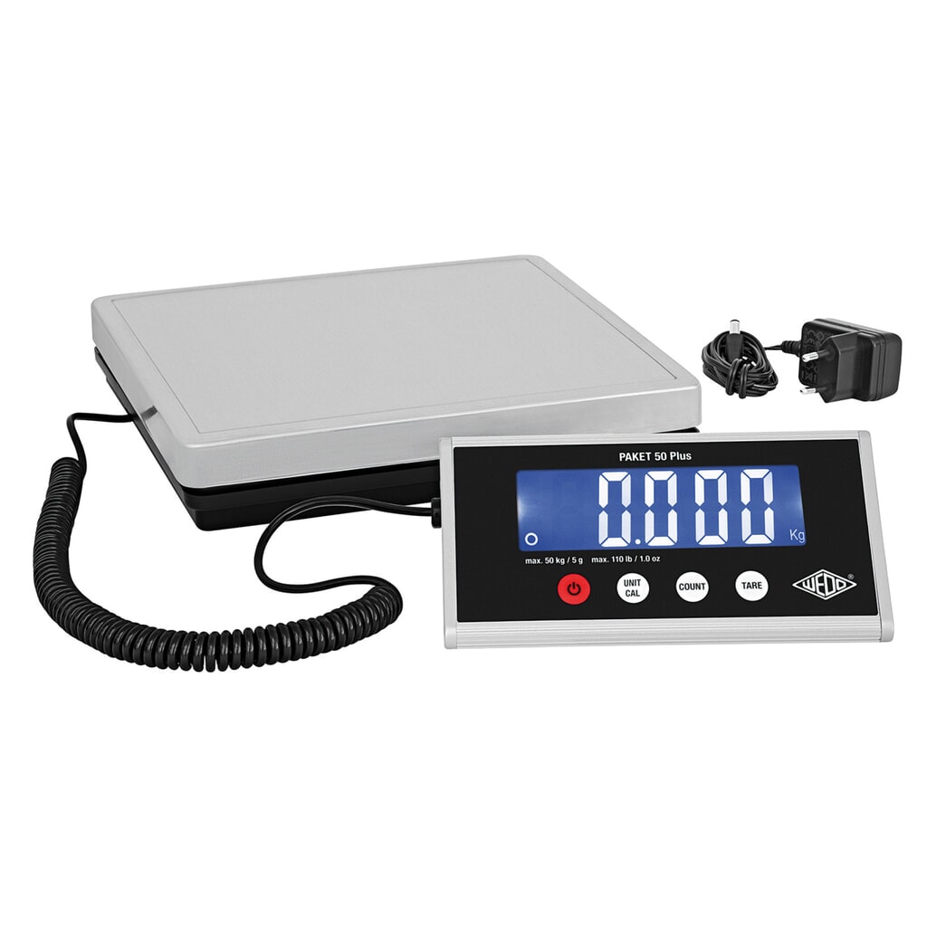 WEDO® Plattformwaage Paket 50 Plus, Stückzählfunktion, Ziffernschritt 5g Produktabbildung: WEDO® Plattformwaage Paket 50 Plus, Stückzählfunktion, Ziffernschritt 5g