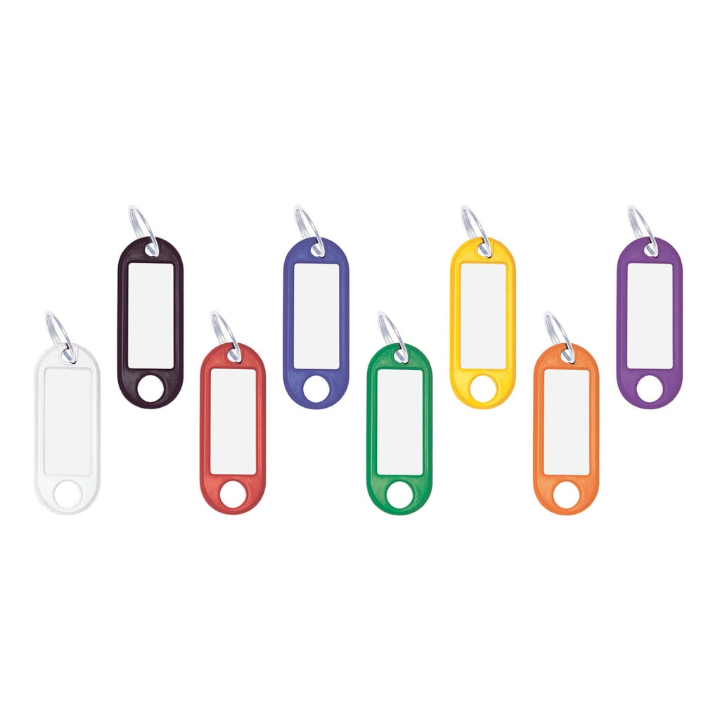 WEDO® Schlüsselanhänger, farblich sortiert, mit Ring (Ø 18 mm), 100 Stk/VE Produktabbildung: WEDO® Schlüsselanhänger, farblich sortiert, mit Ring (Ø 18 mm), 100 Stk/VE