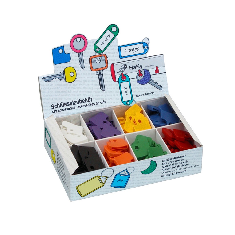 Produktabbildung: WEDO® Schlüsselkappen, eckig, farblich sortiert, 200 Stk/VE