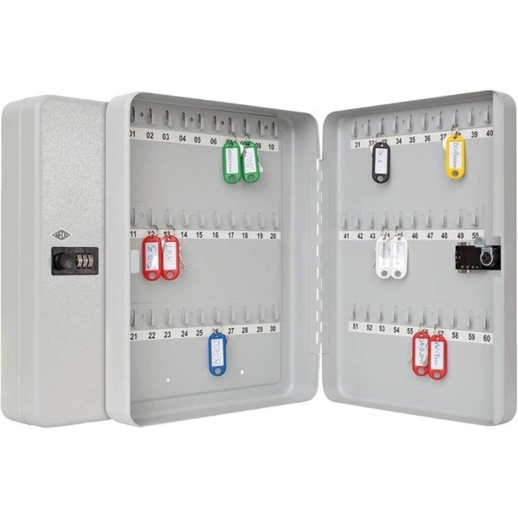 WEDO® Schlüsselschrank 10246037 288x94x370mm 60Schlüssel lichtgrau Produktabbildung: WEDO® Schlüsselschrank 10246037 288x94x370mm 60Schlüssel lichtgrau