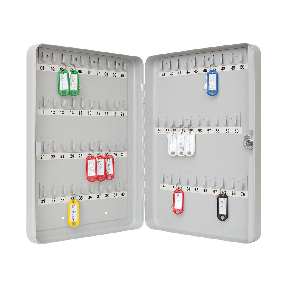 Produktabbildung Nr. 2: WEDO® Schlüsselschrank mit Standardschloss, für 70 Schlüssel, lichtgrau