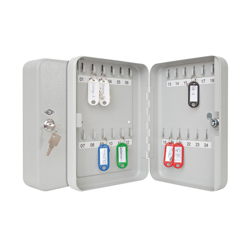WEDO® Schlüsselschrank mit Standardschloss, für 24 Schlüssel, lichtgrau Produktabbildung Nr. 3: WEDO® Schlüsselschrank mit Standardschloss, für 24 Schlüssel, lichtgrau