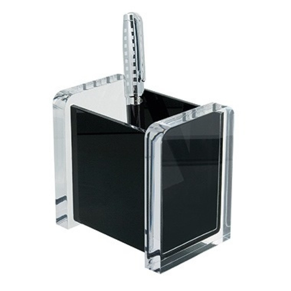 Produktabbildung: WEDO® Stifteköcher Acryl Exclusiv 604001 1Fach gk/sw