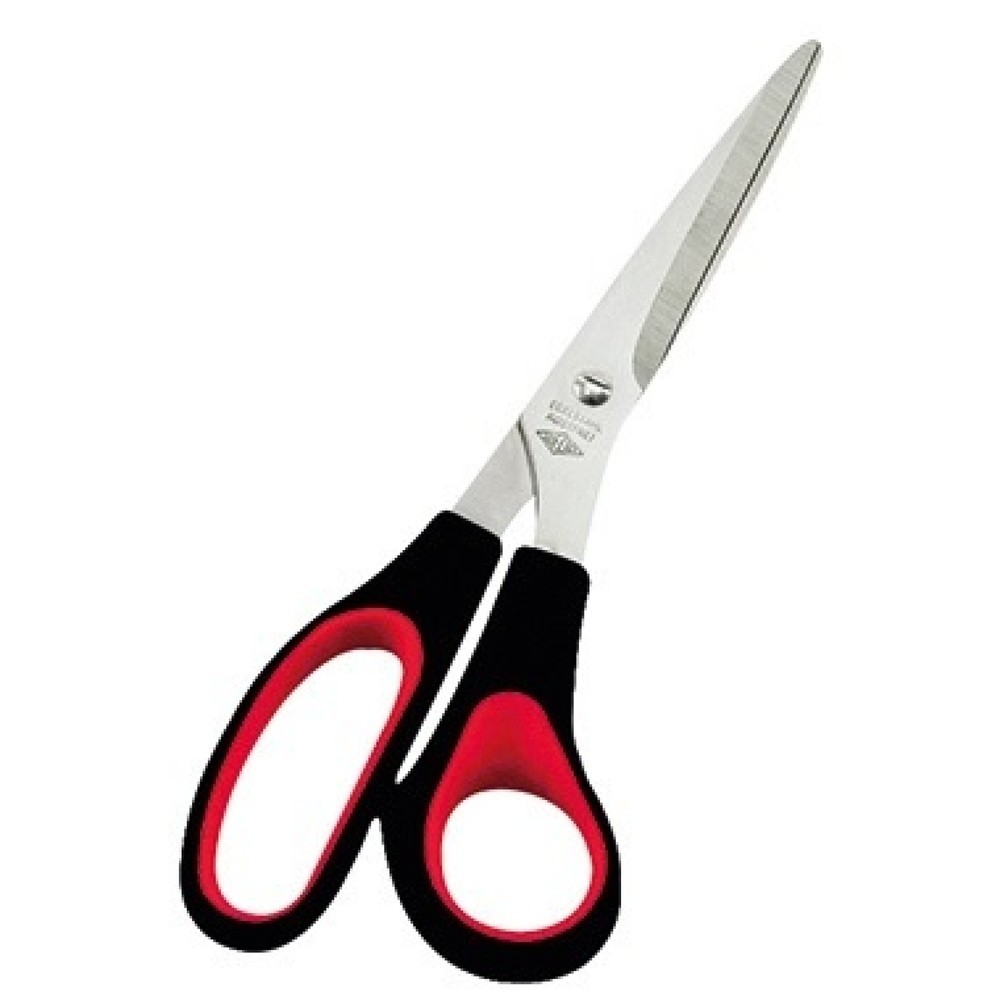 Produktabbildung: WEDO® Schere 9768 21,0cm Edelstahl Softgriff schwarz/rot