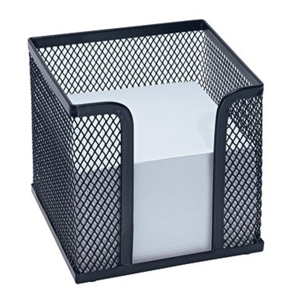 Produktabbildung: WEDO® Zettelbox Office 65701 10x10x10cm Drahtmetall schwarz