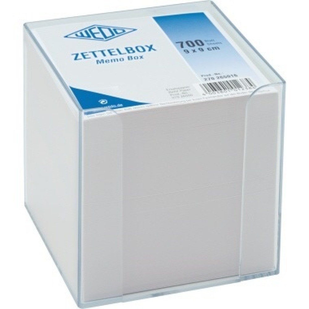 Produktabbildung: WEDO® Zettelbox 270265016 95x95mm gefüllt tr