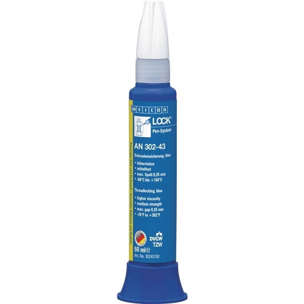 Produktabbildung: WEICON SchraubensicherungLOCK® AN 302-43 50 ml mf.hv.blau DVGW,KTW Pen