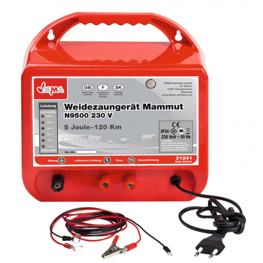 Produktabbildung: Weidezaungerät Mammut N9500, Zaunkabellänge max. 120 km