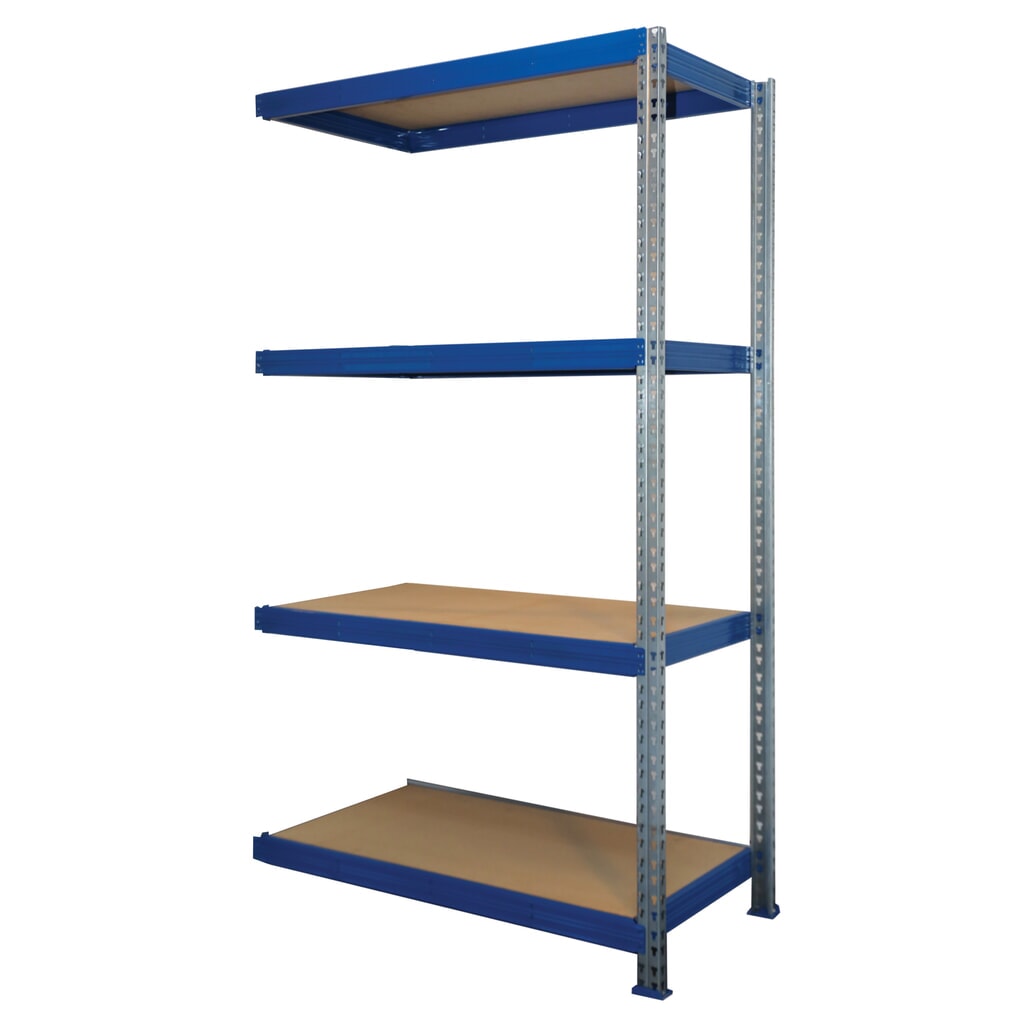 Weitspann-Schwerlastregal, Anbaufeld, Fachlast 600 kg, blau, HxBxT 2.000 x 1.600 x 600 mm Produktabbildung: Weitspann-Schwerlastregal, Anbaufeld, Fachlast 600 kg, blau, HxBxT 2.000 x 1.600 x 600 mm