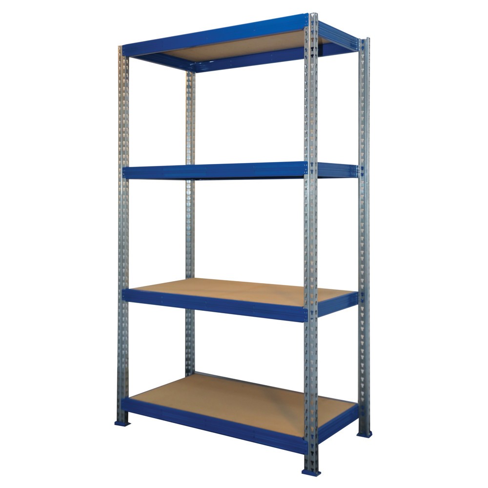 Produktabbildung: Weitspann-Schwerlastregal, Grundfeld, Fachlast 600 kg, blau, HxBxT 2.400 x 1.600 x 600 mm