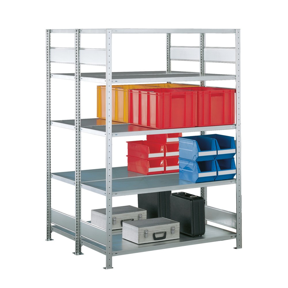 Produktabbildung: META Weitspannregal, doppelzeilig, GF, verzinkt, HxBxT 2.500 x 1.300 x 600 mm