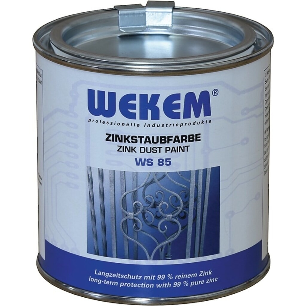 WEKEM Zinkstaubfarbe WS85, dunkelgrau, metallisch matt, Dose, 375 ml Produktabbildung: WEKEM Zinkstaubfarbe WS85, dunkelgrau, metallisch matt, Dose, 375 ml