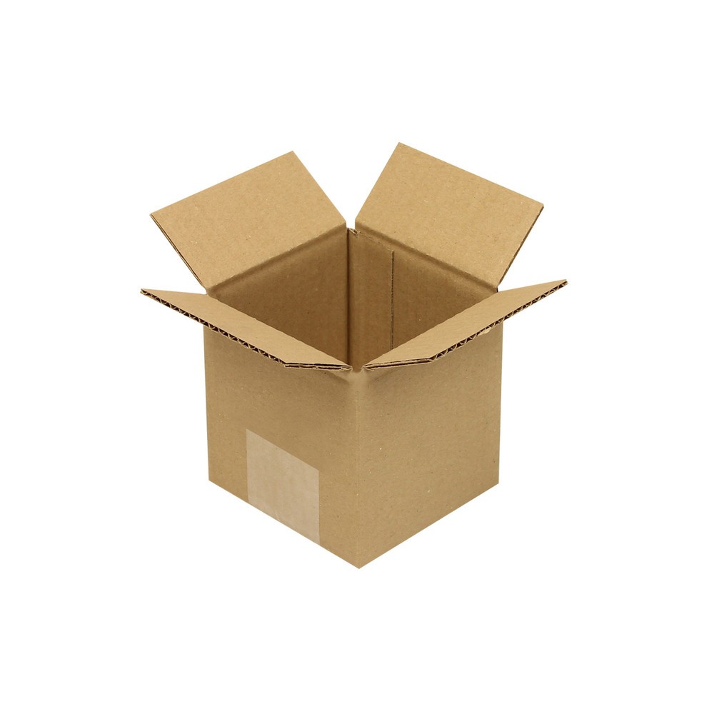 Produktabbildung: Wellpapp-Faltkarton, 1-wellig, 100 x 100 x 100mm, Qual. 1.10 E, braun