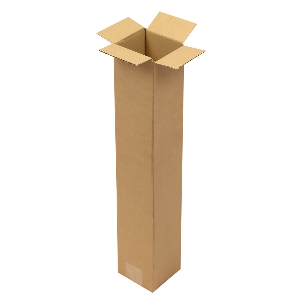 Wellpapp-Faltkarton 1-wellig, 108 x 108 x 610 mm, Qualität 1.20 B, braun Produktabbildung: Wellpapp-Faltkarton 1-wellig, 108 x 108 x 610 mm, Qualität 1.20 B, braun