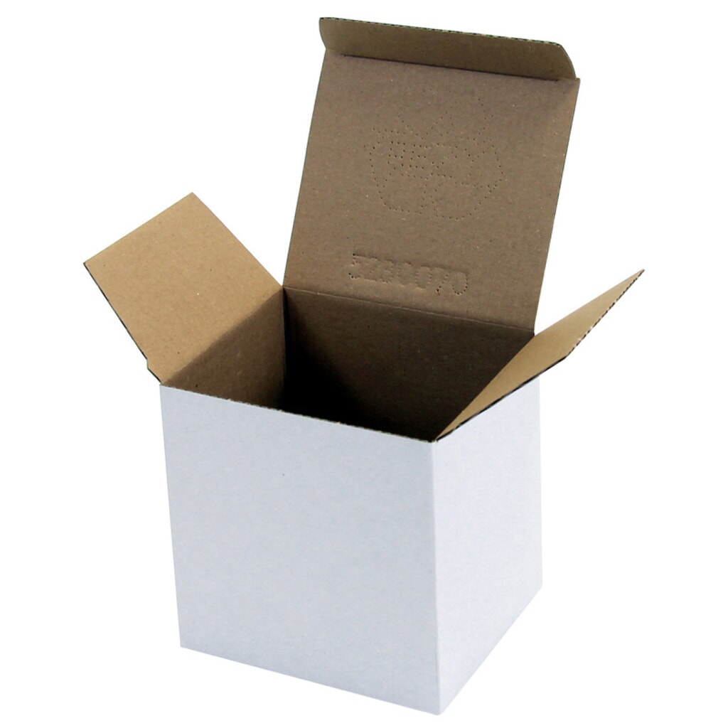 Wellpapp-Faltkarton 1-wellig, 110 x 95 x 110 mm, weiß, Automatikboden Produktabbildung: Wellpapp-Faltkarton 1-wellig, 110 x 95 x 110 mm, weiß, Automatikboden
