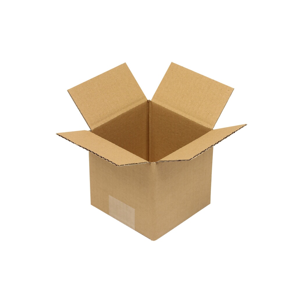 Produktabbildung: Wellpapp-Faltkarton 1-wellig, 120 x 120 x 120 mm, Qualität 1.10 E, braun