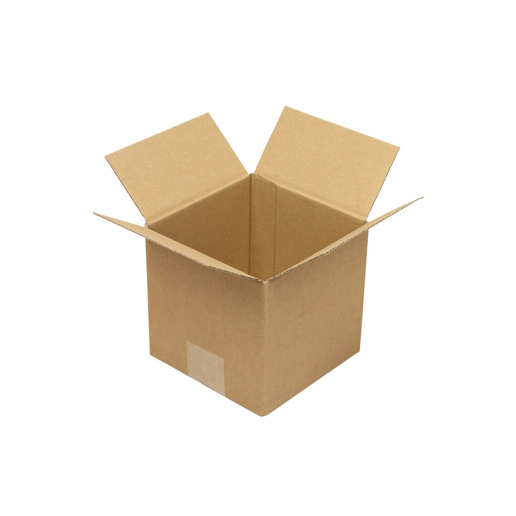 Produktabbildung: Wellpapp-Faltkarton 1-wellig, 150 x 150 x 150 mm, Qualität 1.20 B, braun