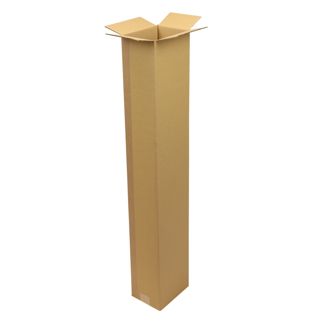 Wellpapp-Faltkarton 1-wellig, 200 x 150 x 1100 mm, braun, für lange Güter Produktabbildung: Wellpapp-Faltkarton 1-wellig, 200 x 150 x 1100 mm, braun, für lange Güter