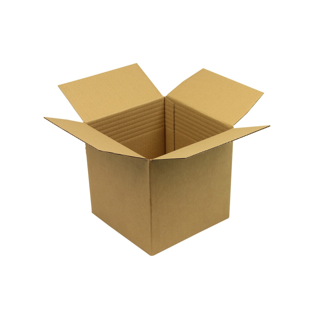 Wellpapp-Faltkarton 1-wellig 200 x 200 x 130 - 200 mm, Qualität 1.30 C Produktabbildung: Wellpapp-Faltkarton 1-wellig 200 x 200 x 130 - 200 mm, Qualität 1.30 C