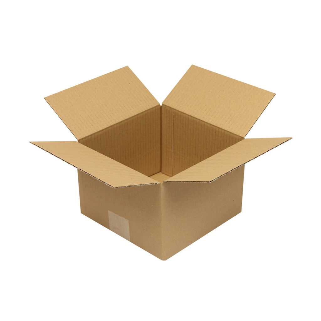 Produktabbildung: Wellpapp-Faltkarton 1-wellig, 200 x 200 x 140 mm, Qual. 1.10 B