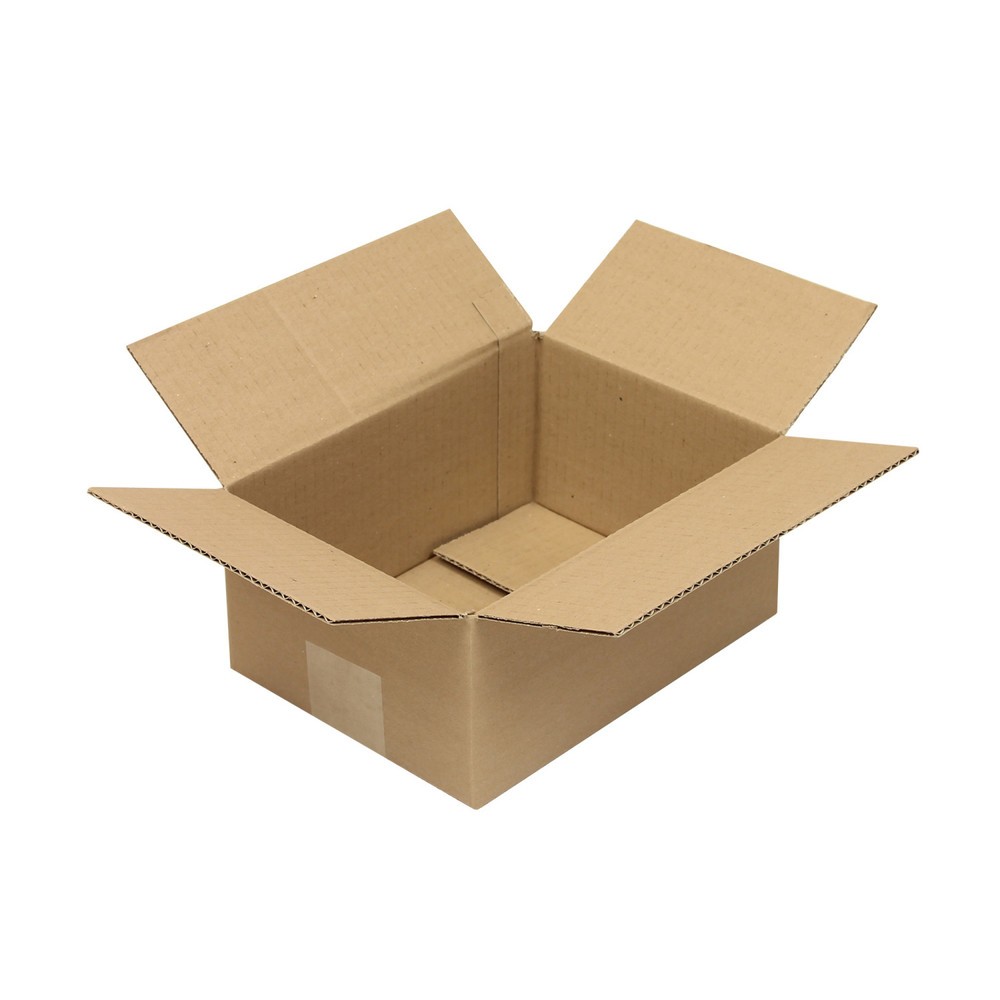 Produktabbildung: Wellpapp-Faltkarton 1-wellig, 220 x 160 x 100 mm, Qualität 1.20 B, braun