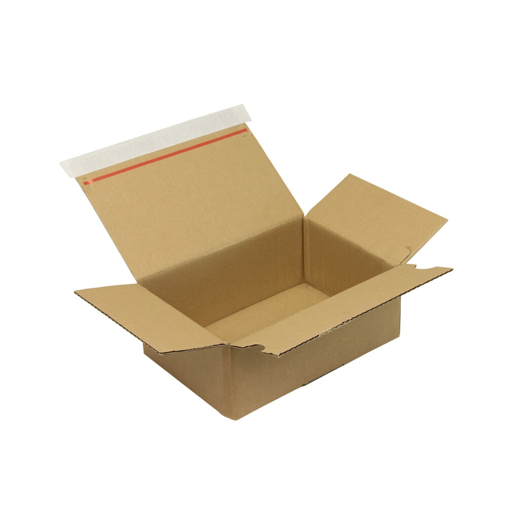 Wellpapp-Faltkarton 1-wellig, 230x160x80mm, A5, Qual.1.2B, braun, Automatikboden Produktabbildung: Wellpapp-Faltkarton 1-wellig, 230x160x80mm, A5, Qual.1.2B, braun, Automatikboden