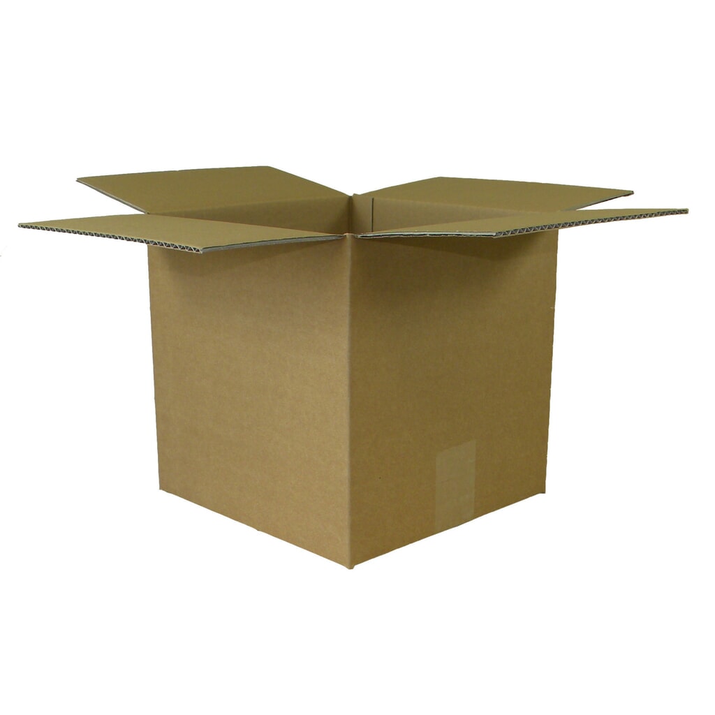 Wellpapp-Faltkarton 1-wellig, 250 x 250 x 250 mm, Qual. 1.20 B, braun Produktabbildung: Wellpapp-Faltkarton 1-wellig, 250 x 250 x 250 mm, Qual. 1.20 B, braun