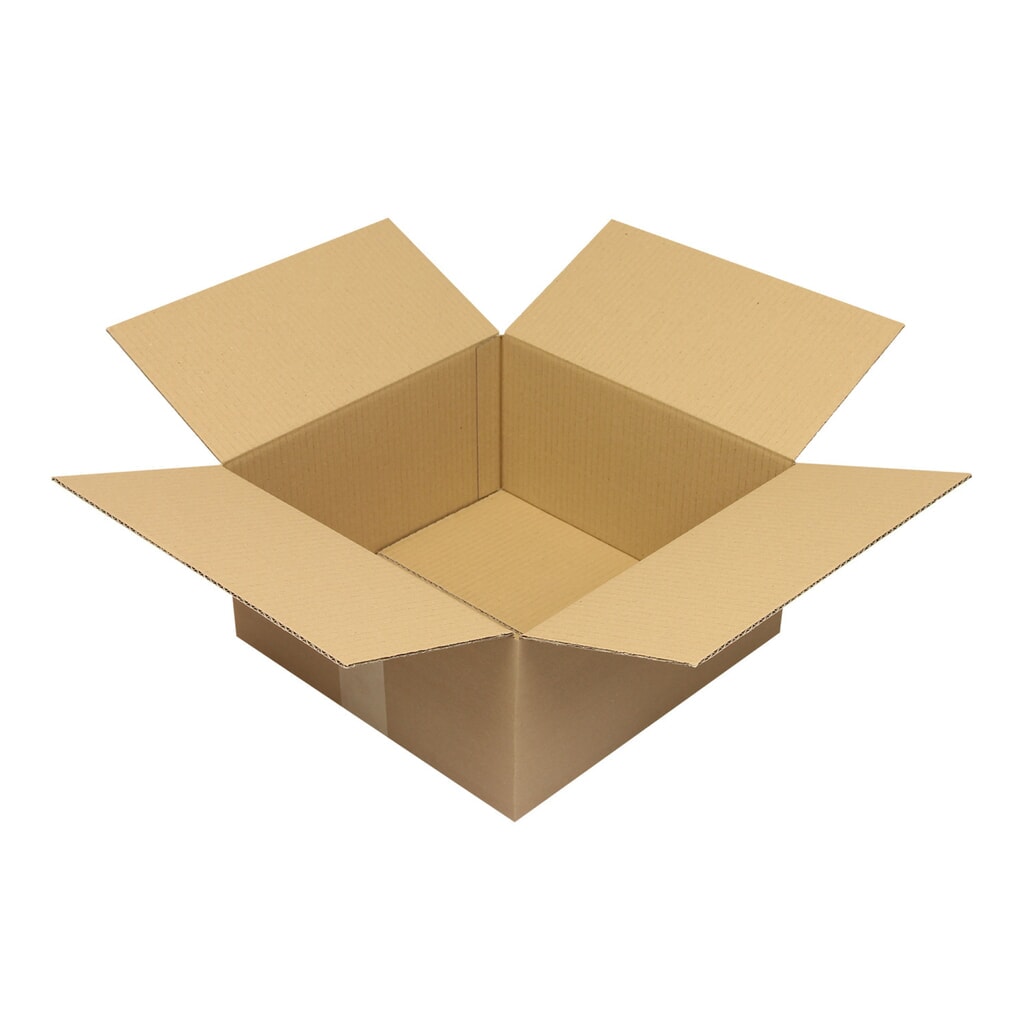 Produktabbildung: Wellpapp-Faltkarton 1-wellig, 300 x 300 x 150 mm, Qual. 1.2B, braun
