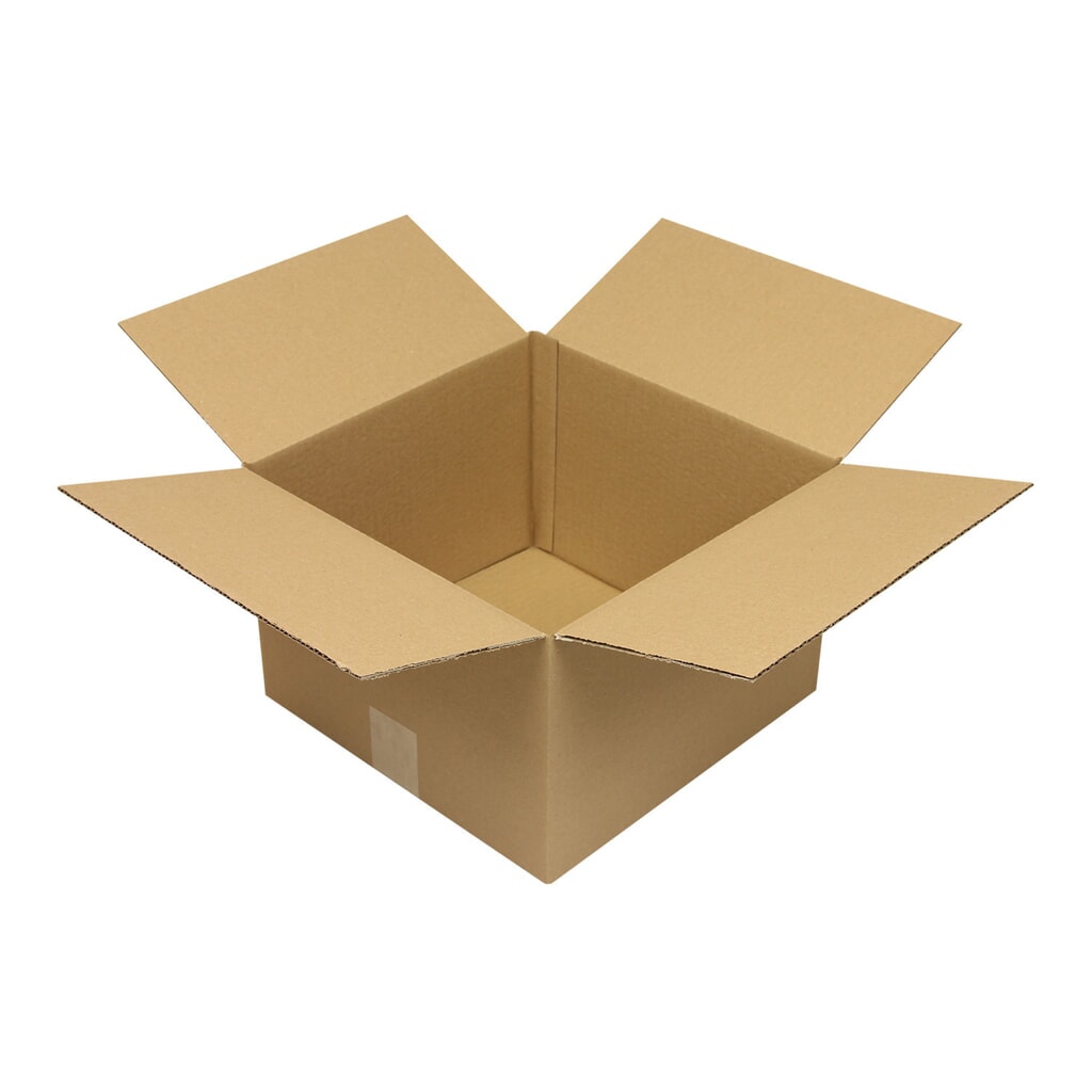 Produktabbildung: Wellpapp-Faltkarton 1-wellig, 300 x 300 x 200 mm, Qual. 1.2B, braun
