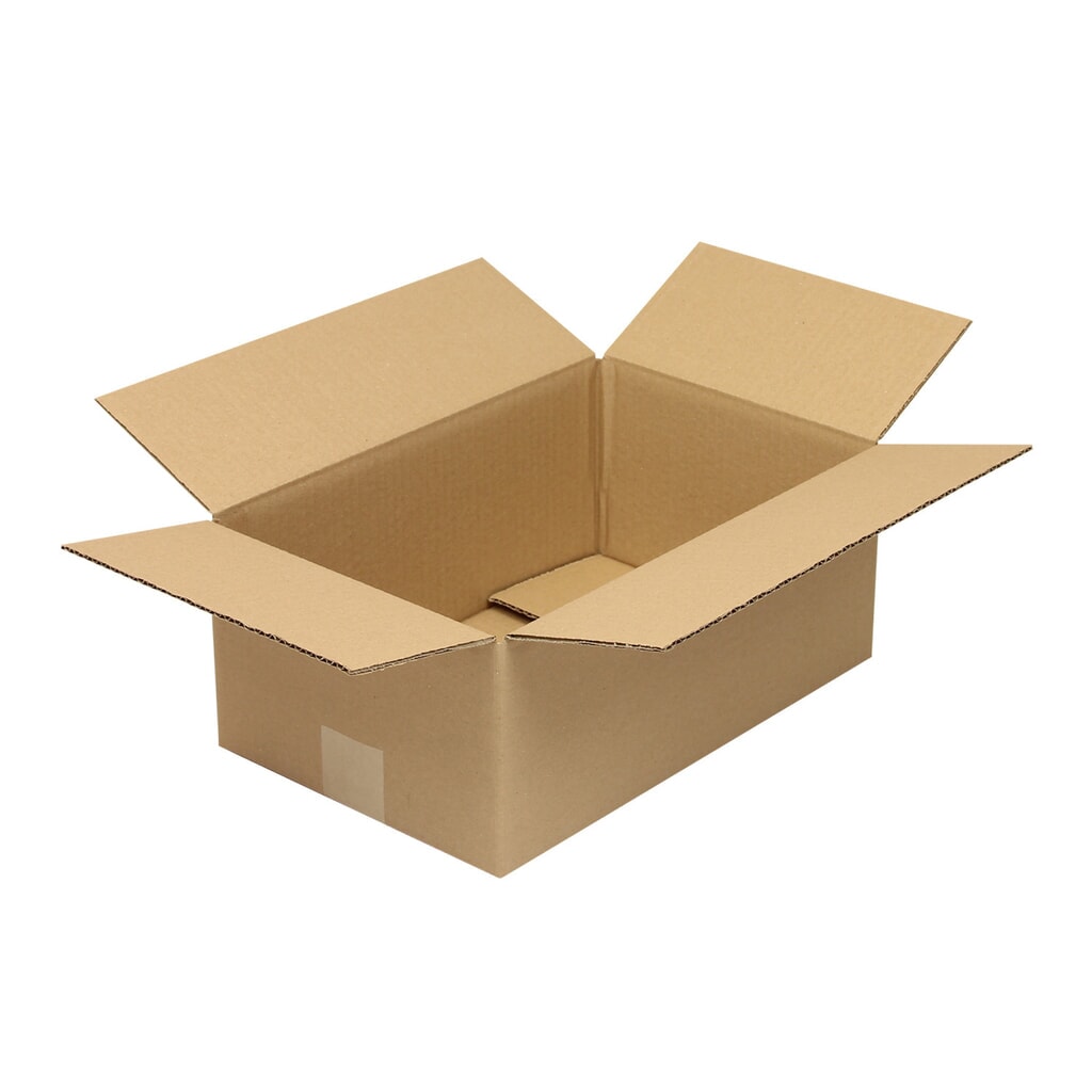 Wellpapp-Faltkarton 1-wellig, 350 x 230 x 140 mm, Qualität 1.20 C, braun Produktabbildung: Wellpapp-Faltkarton 1-wellig, 350 x 230 x 140 mm, Qualität 1.20 C, braun