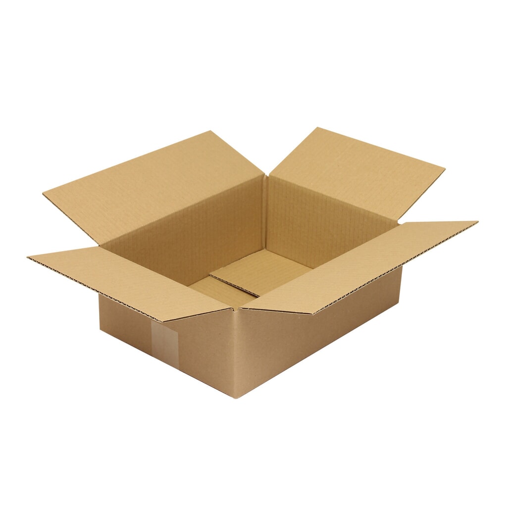 Wellpapp-Faltkarton 1-wellig, 350 x 250 x 120 mm, Qualität 1.20 C, braun Produktabbildung: Wellpapp-Faltkarton 1-wellig, 350 x 250 x 120 mm, Qualität 1.20 C, braun